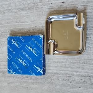ASHTRAY ZEPTER METAL STAINLESS STEEL  CHROMIUM CIGARETTE VINTAGE COLLECT…